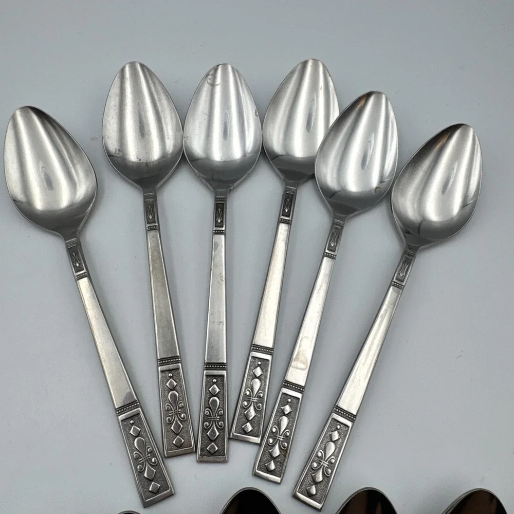 MCM Set 11 Teaspoons By Interpur Cortina Stainless Flatware Made in Japan